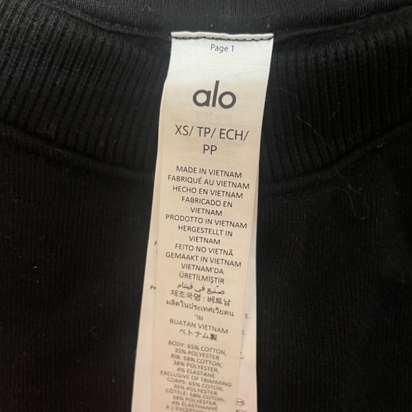 Alo Accolade Cropped Crewneck Sweater Black Size XS - Picture 6 of 8